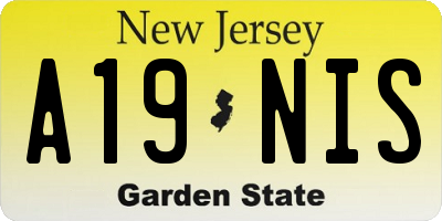 NJ license plate A19NIS
