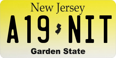 NJ license plate A19NIT