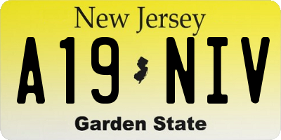 NJ license plate A19NIV