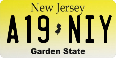 NJ license plate A19NIY