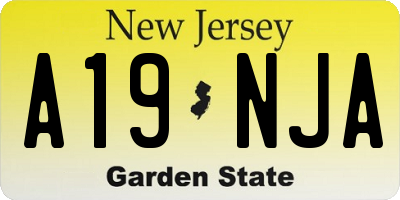 NJ license plate A19NJA