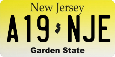 NJ license plate A19NJE