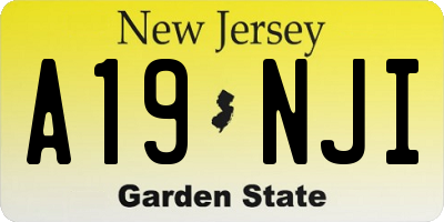 NJ license plate A19NJI