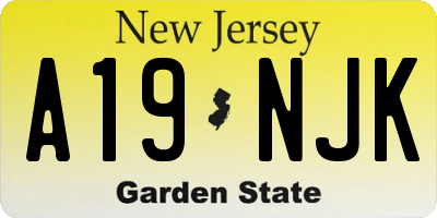 NJ license plate A19NJK
