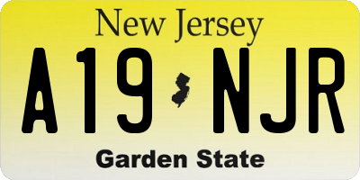 NJ license plate A19NJR