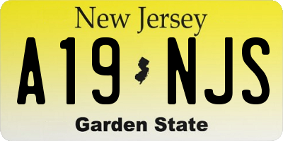 NJ license plate A19NJS