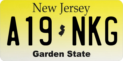 NJ license plate A19NKG
