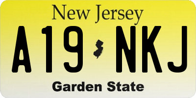 NJ license plate A19NKJ