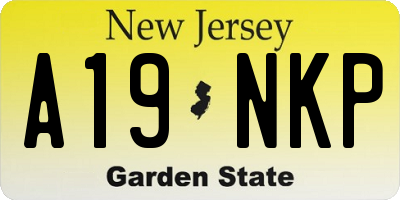 NJ license plate A19NKP
