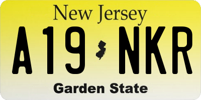 NJ license plate A19NKR