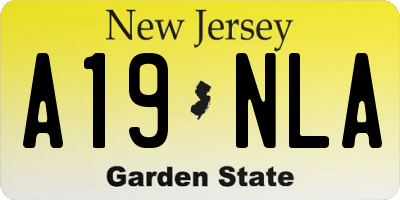 NJ license plate A19NLA