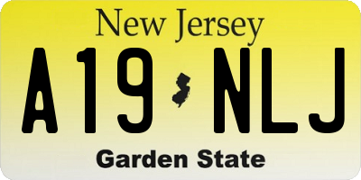 NJ license plate A19NLJ