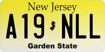 NJ license plate A19NLL
