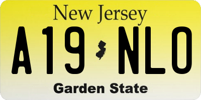 NJ license plate A19NLO