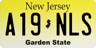 NJ license plate A19NLS