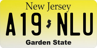 NJ license plate A19NLU