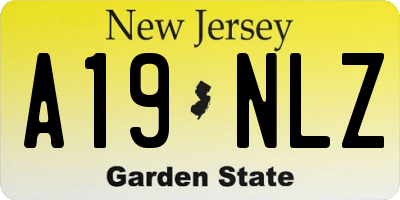 NJ license plate A19NLZ