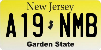 NJ license plate A19NMB