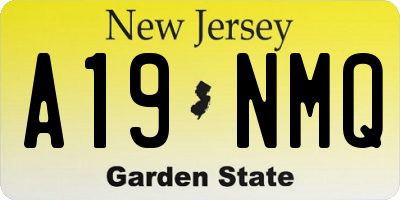 NJ license plate A19NMQ
