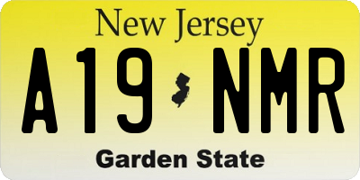 NJ license plate A19NMR
