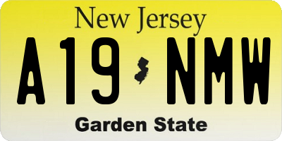 NJ license plate A19NMW