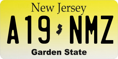 NJ license plate A19NMZ
