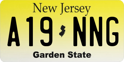 NJ license plate A19NNG