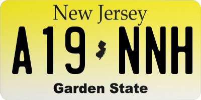 NJ license plate A19NNH