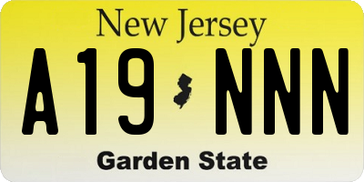 NJ license plate A19NNN
