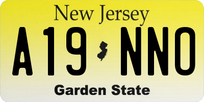 NJ license plate A19NNO