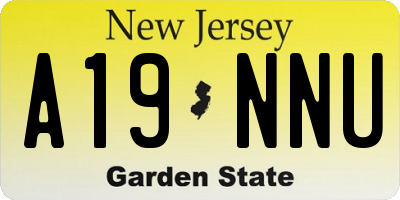 NJ license plate A19NNU