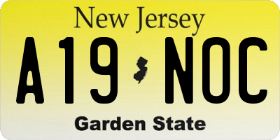 NJ license plate A19NOC