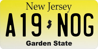 NJ license plate A19NOG
