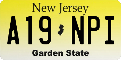 NJ license plate A19NPI
