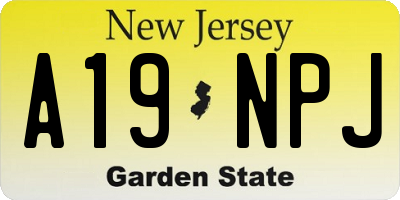 NJ license plate A19NPJ