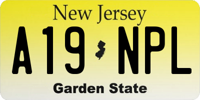 NJ license plate A19NPL