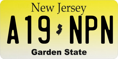 NJ license plate A19NPN