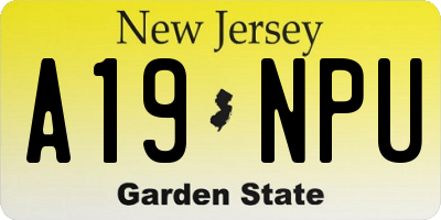 NJ license plate A19NPU
