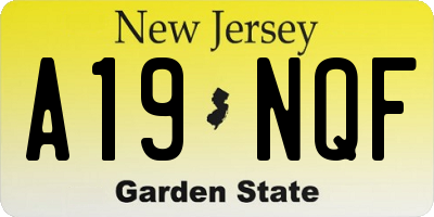 NJ license plate A19NQF