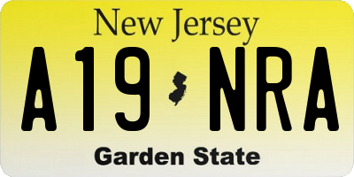 NJ license plate A19NRA
