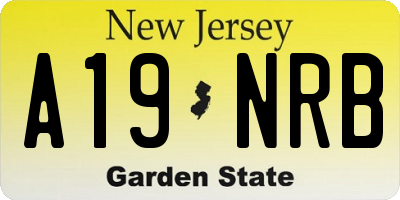 NJ license plate A19NRB