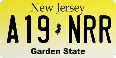 NJ license plate A19NRR