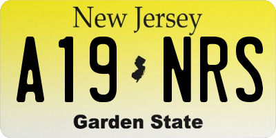 NJ license plate A19NRS