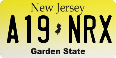 NJ license plate A19NRX