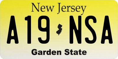 NJ license plate A19NSA