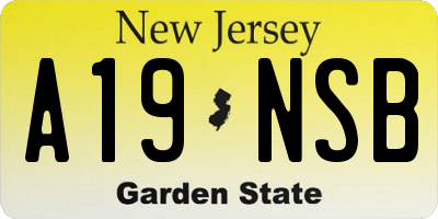 NJ license plate A19NSB