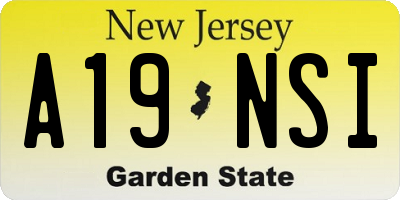NJ license plate A19NSI