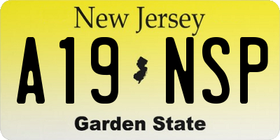 NJ license plate A19NSP