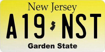 NJ license plate A19NST
