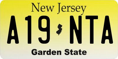 NJ license plate A19NTA
